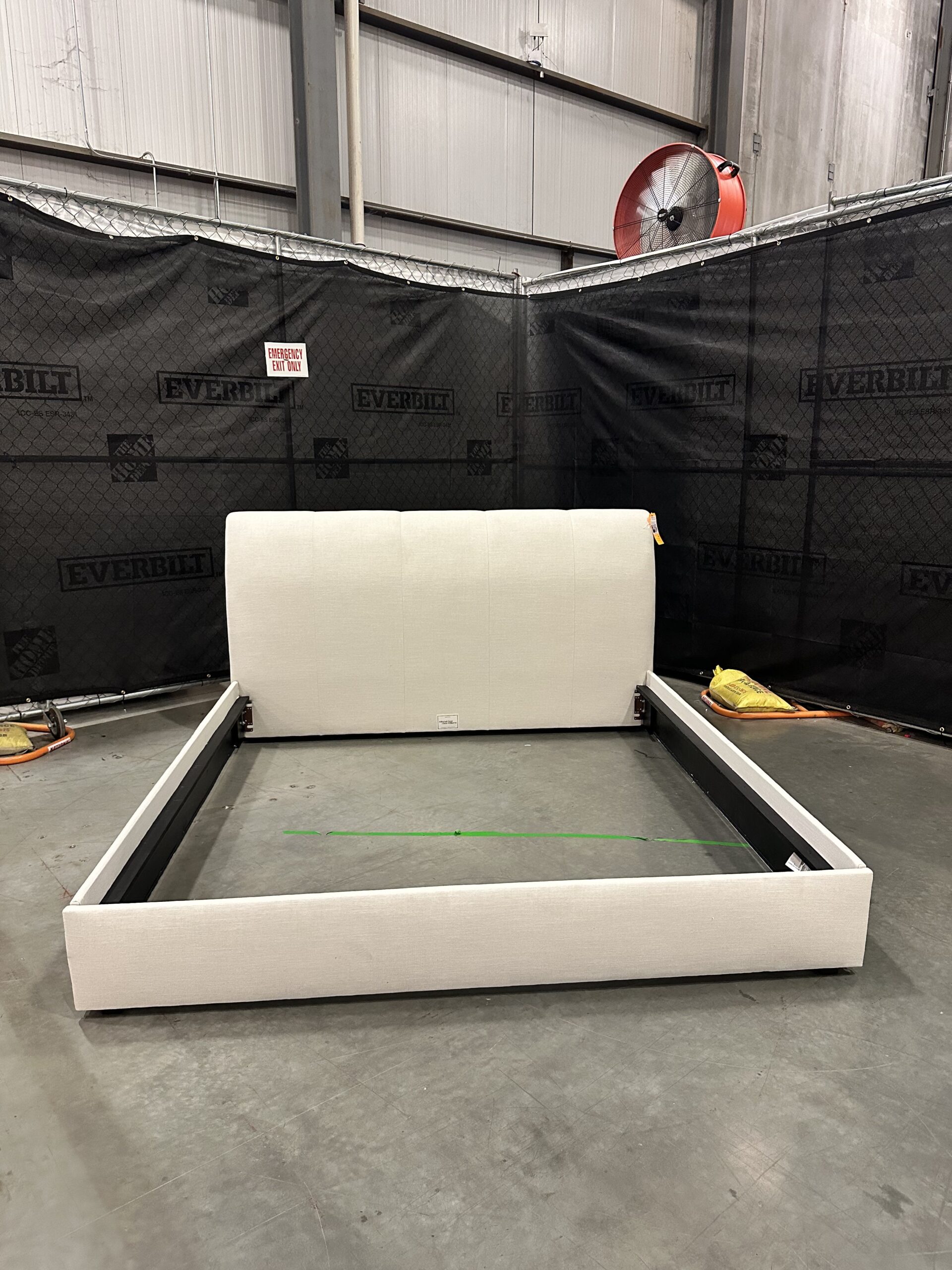 Elegant Mitchell Gold + Bob Williams Horizon King Headboard with performance cross weave fabric, part of a king headboard liquidation.