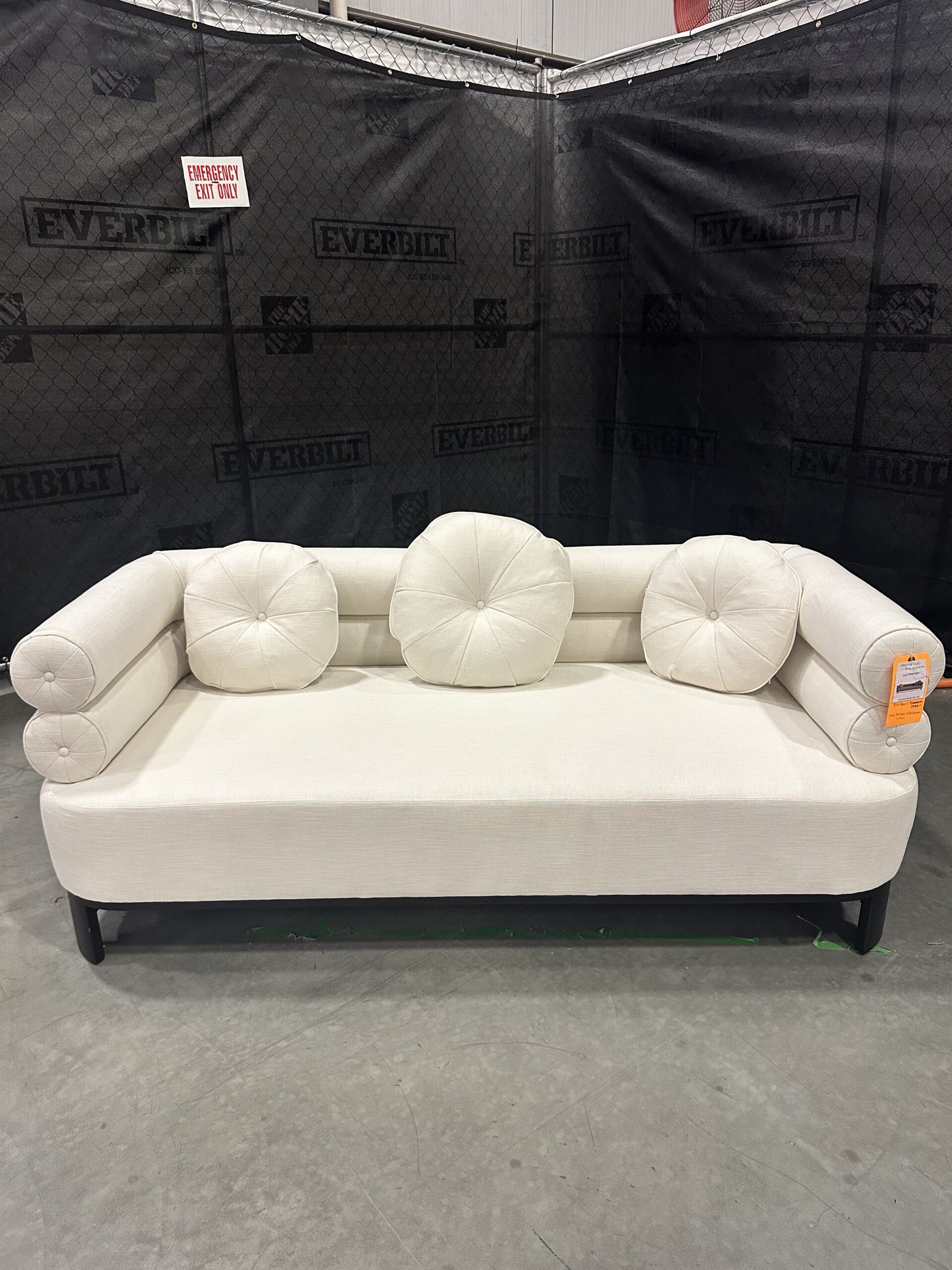 Mitchell Gold Bob Williams sofa liquidation, a luxurious 75-inch performance linen sofa.